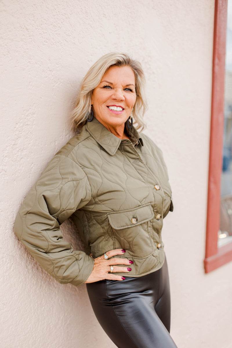 Button Up Quilted Jacket